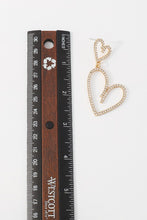 Gold Full Crystal Cute Heart Dangle Drop Earrings