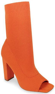 Mango Womens Open Toe Chunky Heel Ankle Booties