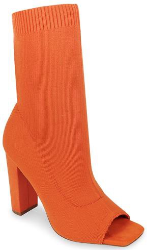 Mango Womens Open Toe Chunky Heel Ankle Booties