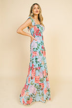 Teal Printed Maxi Dress