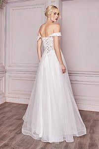 Off White Lace Off The Shoulder Bridal Gown