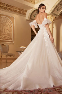 Off White Lace Princess Wedding Dress