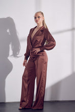 Chocolate Long Sleeve Satin Set