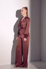 Chocolate Long Sleeve Satin Set