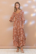 Rust Moss Velvet Tiered Dress