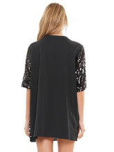 Black/Brown Cheetah Printed Art Work Sequin Gameday Dress