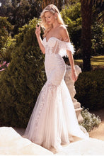 French White Lace And Tulle Mermaid Gown