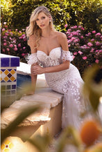French White Lace And Tulle Mermaid Gown