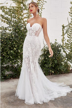 French White Lace And Tulle Mermaid Gown