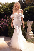 French White Lace And Tulle Mermaid Gown