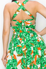 Maxi Dress Floral Poly Challi Bra Pad/pleated
