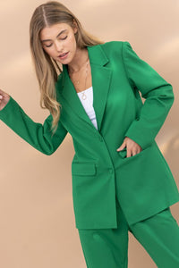 Kelly Green Blazer with Pants Set