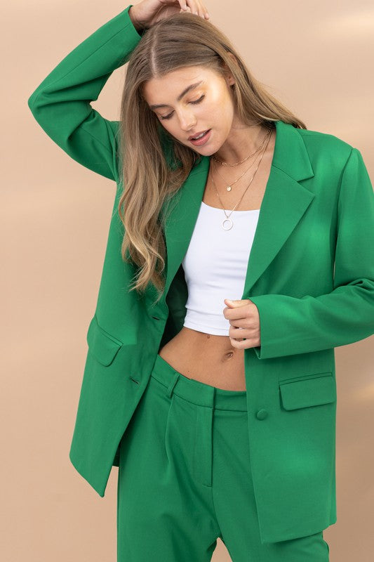 Kelly green blazer womens hotsell