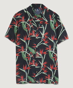 Black Tropical Camp Shirt
