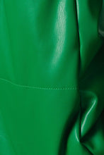 Kelly Green Faux Leather Puffer Jacket