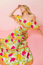 Pink Printed Woven Maxi Dress