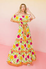 Pink Printed Woven Maxi Dress