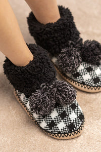 Black Buffalo Plaid Slippers