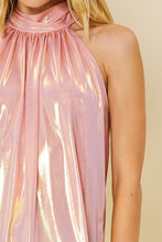 Dusty Pink Solid Halter Mock Neck Top