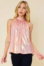 Dusty Pink Solid Halter Mock Neck Top