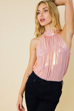 Dusty Pink Solid Halter Mock Neck Top