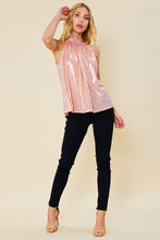 Dusty Pink Solid Halter Mock Neck Top