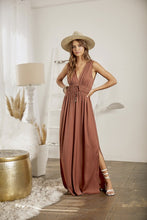 Cinnamon Double Waist Strap Pleated Jumpsuit