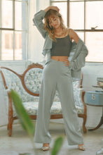 Seafoam Comfy Button Down Shirt And Pull-on Pants Set That You Can Wear Out