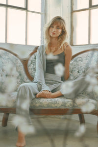 Seafoam Comfy Button Down Shirt And Pull-on Pants Set That You Can Wear Out