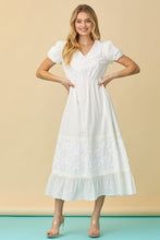 Ivory Embroidered V-neck Maxi Dress