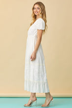 Ivory Embroidered V-neck Maxi Dress