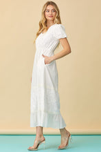 Ivory Embroidered V-neck Maxi Dress