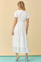 Ivory Embroidered V-neck Maxi Dress