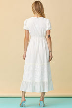 Ivory Embroidered V-neck Maxi Dress