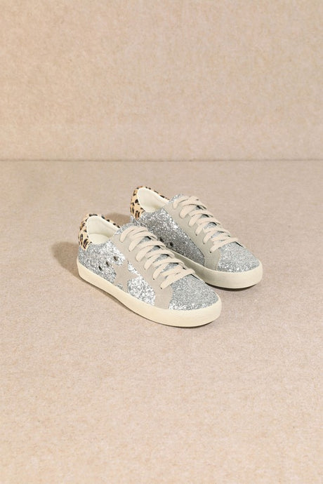 Silver Fashion Leopard Sneakers