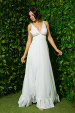 Off White Woven Solid Strap Trim Detail Maxi Dress