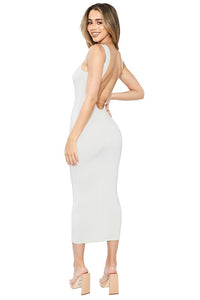 Purity Open Back Sleeveless Midi Dress