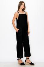Black Fluffy Gauze Pocket Jumpsuit