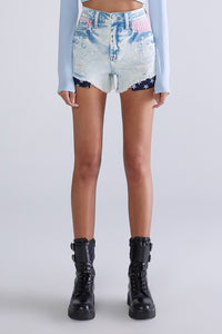 Acid Wash High Rise Shorts