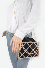 Black Rhinestone Metal Frame Clutch