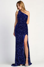 Royal Blue One Shoulder Sequin Trumpet Dress