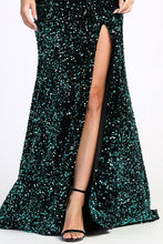 Emerald Green One Shoulder Sequin Trumpet Dress