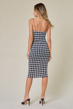 Hounds tooth Print Cami Bodycon Dress