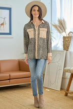 Leopard Button Down Shirt With Double Pocket