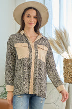 Leopard Button Down Shirt With Double Pocket