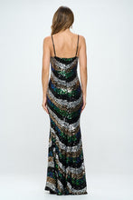 Black Mermaid Skinny Sequin Long Dress
