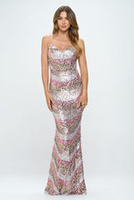 Mauve Mermaid Skinny Sequin Long Dress