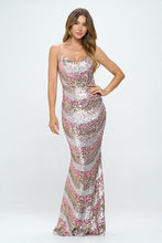 Mauve Mermaid Skinny Sequin Long Dress
