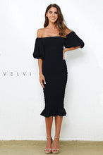 Black Skyla Shirred Mini Dress