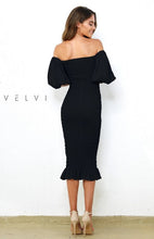 Black Skyla Shirred Mini Dress